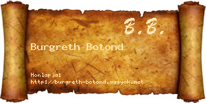 Burgreth Botond névjegykártya